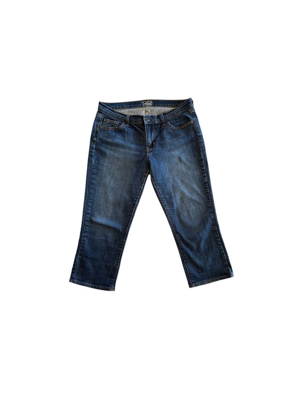 Old Navy Flirt Capri Denim Jeans Pants Womens 6 Blue Distressed